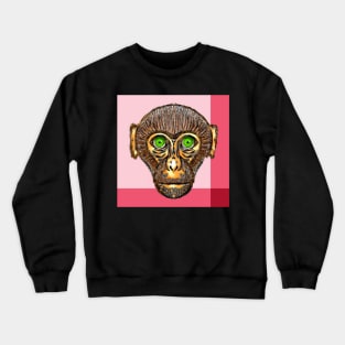 Cute Monkeys Chimps Funny Animal Stickers Crewneck Sweatshirt